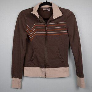 Vans Y2K brown embroidered zip up jacket-S